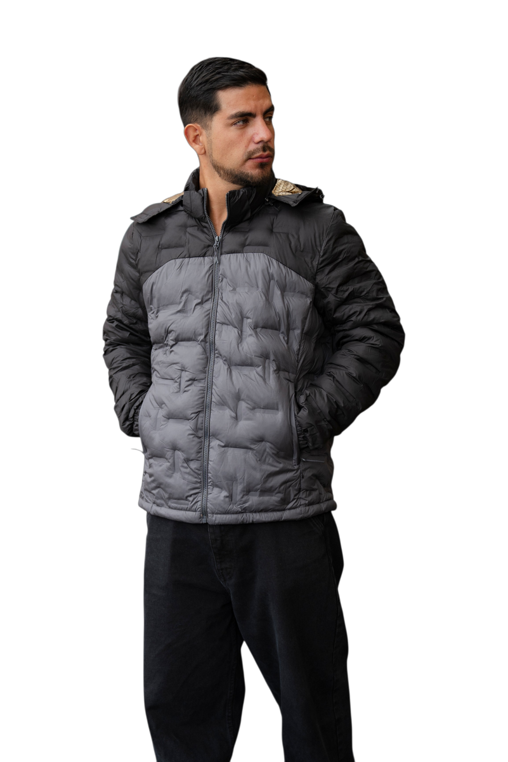Casaca impermeable gris