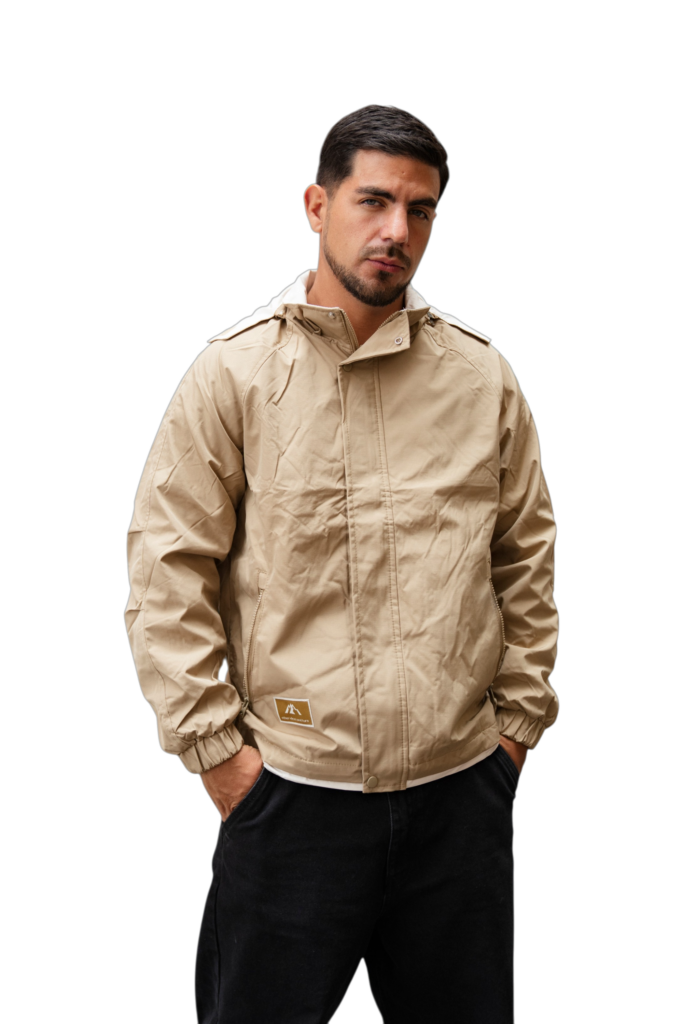 Casaca impermeable beige