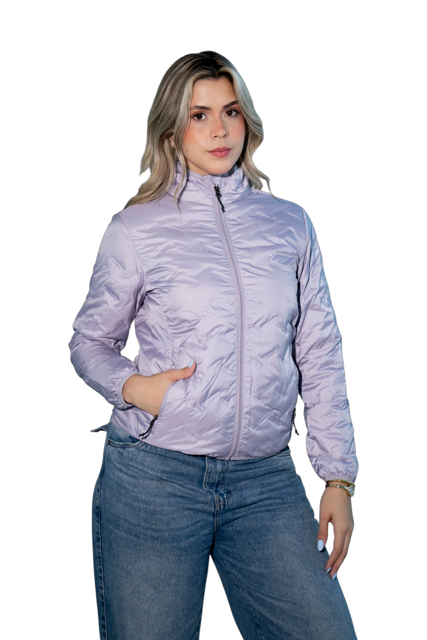 Casaca impermeable lila
